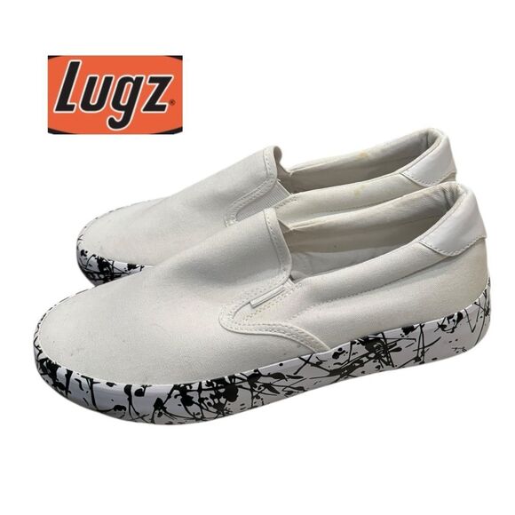 New Lugz Women's Clipper Classic White Black Slip-On Sneakers 8 - Picture 1 of 6
